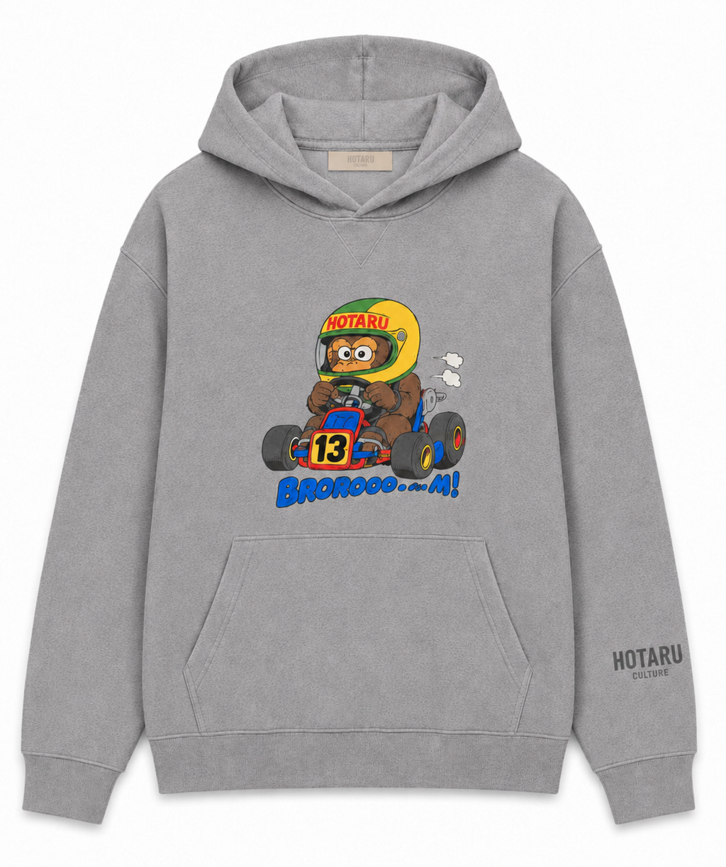 Racer No.13 Heavyweight Hoodie - Grey