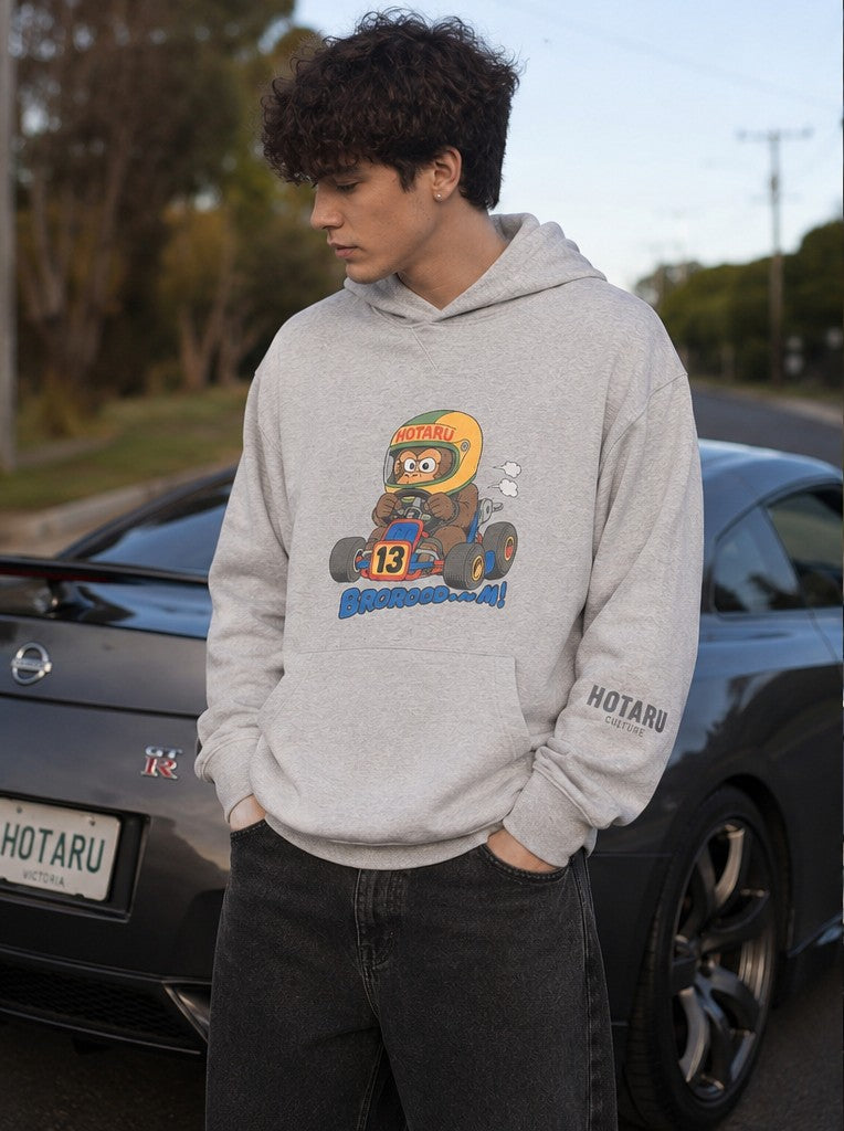 Racer No.13 Heavyweight Hoodie - Grey