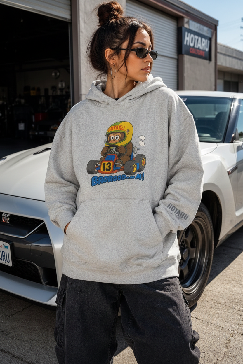 Racer No.13 Heavyweight Hoodie - Grey