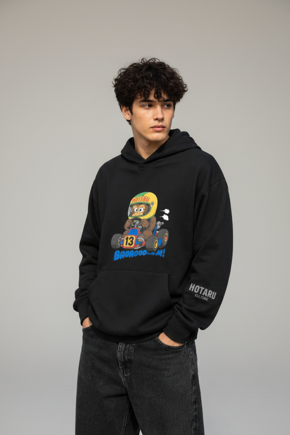 Racer No.13 Heavyweight Hoodie — Black